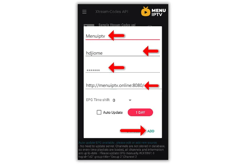 How to setup IPTV on GSE via Xtream Codes API