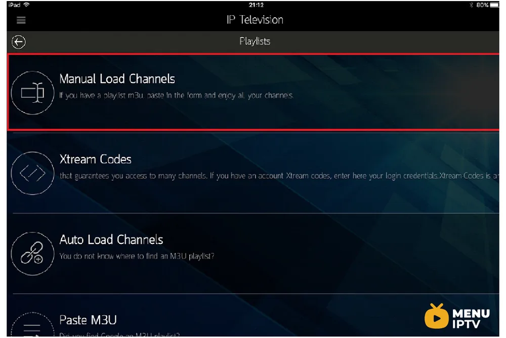 How to setup IPTV on IP Television App 82